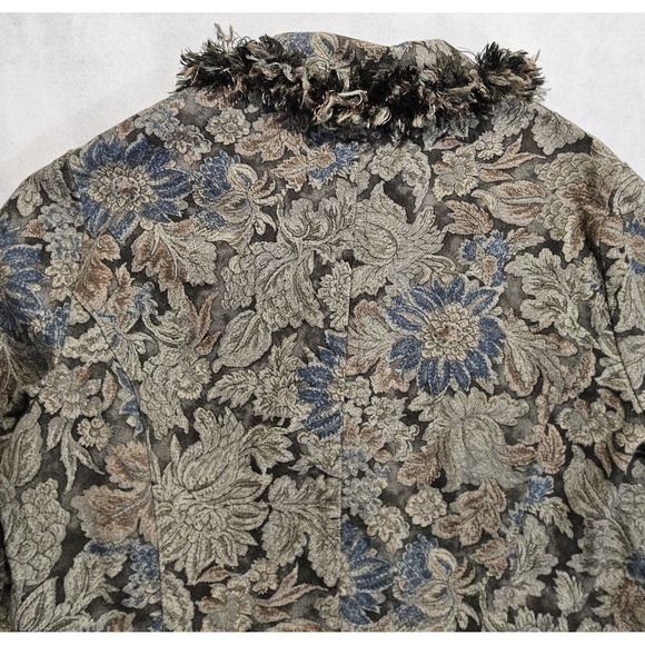 Vtg Cottagecore Jacket L Tapestry Floral Bell Sleeve Fairy Whimsy Y2K Country‎ - Picture 7 of 10